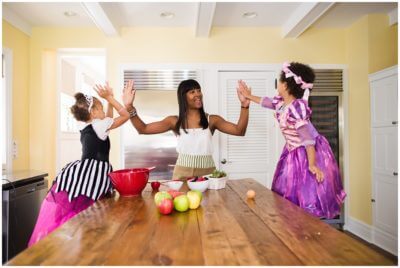 Cooking with kids, dress up and more! Lifestyle shoot with Audrey Blake Breheney. The maven momma, Geneen Wright