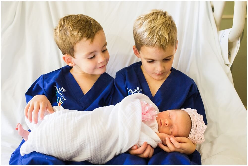 Fresh 48, newborn baby, meeting siblings at the hospital