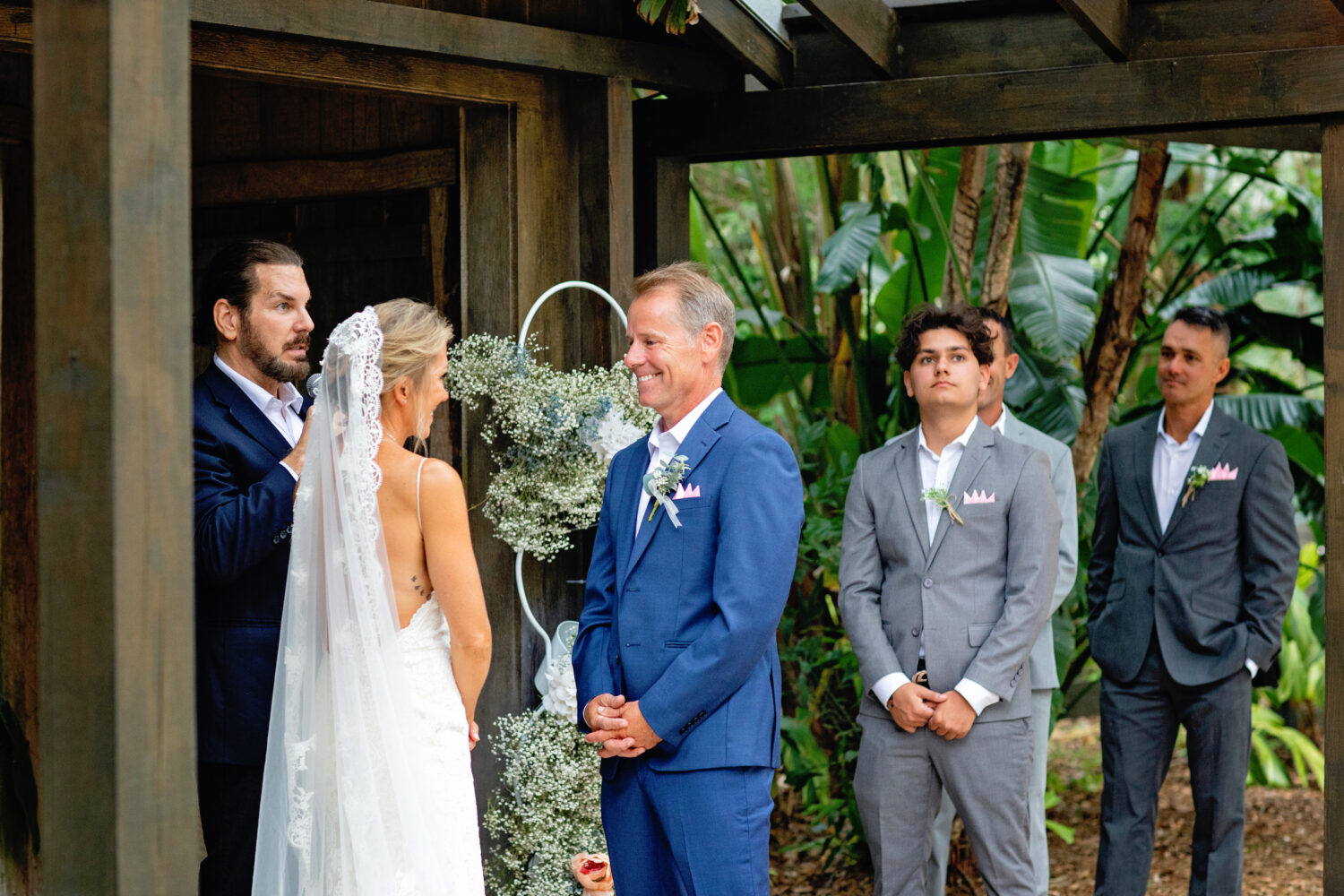 groom and bride during vows